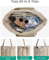 BAGSMART Expandable Tote Bag for Women, Puffer Work Tote Water-Resistant Quilted, Nurse and Carry-On Travel Gym Bag
