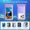 [Floatable Waterproof Phone Pouch Case for Iphone 16 Pro Max/15/14/13/12, IP68 Travel Cellphone Dry Bag Beach Cruise Ship Essentials Bags with Crossbody Lanyard, Iridescent-7″
