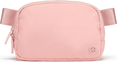 Pander Two Way Zipper Fanny Pack Nylon Everywhere Belt Bag for Women, Water Repellent Waist Packs, Crossbody Bags with Adjustable Strap (Mono Pink).