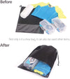 12PCS Travel Shoe Bags with Rope for Men and Women Large Shoes Pouch Storage Packing Organizers, Black