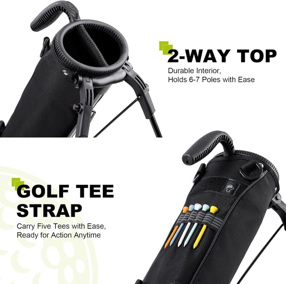 Golf Lightweight Stand Carry Bag– Easy to Carry and Durable Pitch N Putt Golf Bag for the Driving Range, Par 3 and Executive Courses–31.5 Inches Tall