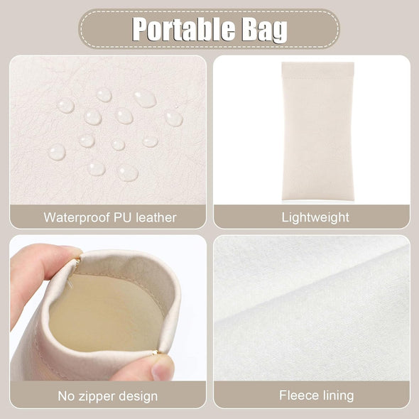 Sightor Sunglass Case, 2 Pcs Soft Eyeglass Cases for Women Portable Squeeze Top Leather Glasses Pouch