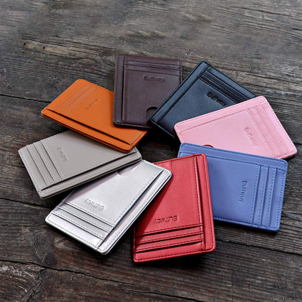 Buffway Slim Minimalist Front Pocket RFID Blocking Leather Wallets for Men and Women