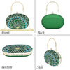 Rhinestone Clutch Purses for Women Evening Wedding Formal - round Pearl Clasp Handbag - Crystal Diamond Bag