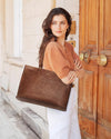 LOVEVOOK Laptop Bag for Women,15.6 Inch Laptop Tote Bag for Women,Vintage Leather Work Tote Bags Computer Business Teacher Bag,Waterproof Office Briefcase
