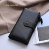 Bveyzi Women Soft Leather RFID Blocking Bifold Slim Wallets Ladies Credit Card Holder Double Zipper Pocket