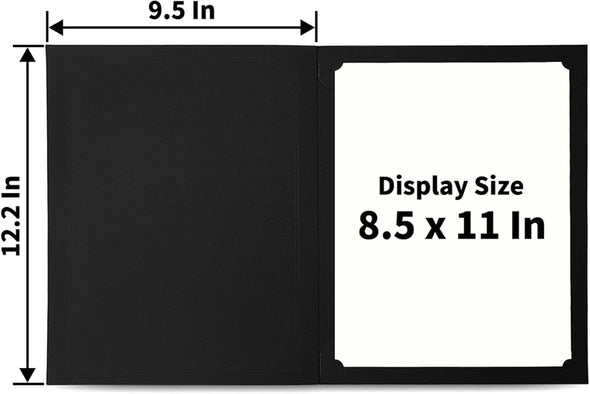 SUNEE Certificate Holders(Black, 30 Packs), Diploma Covers Gold Foil Border, for Letter Size 8.5X11 Certificates, Cardstock, Document Papers