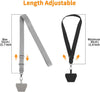 CACOE Phone Lanyard 2 Pack-2× Adjustable Neck Strap,2× Phone Patches,Universal Cell Phone Multifuctional Patch Lanyards Compatible with Most Smartphones(Black+Gray)