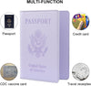 Passport Holder, Passport Holder Women, Passport Covers Travel Must Haves, Travel Passport Wallet for Men, 1 Pack Passport Case Passport Protector for Travel Airport Essentials, Light Purple