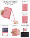 Stouchi Airtag Passport Holder, Cute Passport Holder with Airtag Slot, RFID Passport Wallet Cover for Women, Family Leather Passport Protector Case, Anti-Lost Travel Essentials, Pink