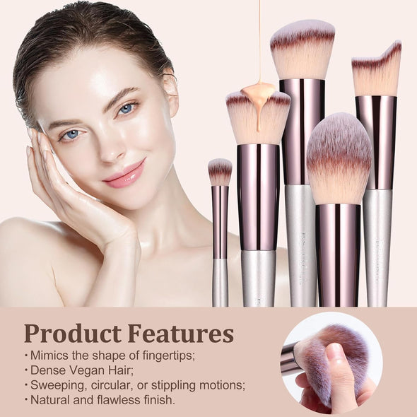BS-MALL Makeup Brush Set 18 Pcs Premium Synthetic Foundation Powder Concealers Eye Shadows Blush Makeup Brushes with Black Case