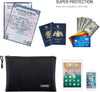 JUNDUN Fireproof Document Bags,14.2”X 10.0”Waterproof and Fireproof Money Bag with Aluminum Foil Lining,Fireproof Safe Storage Pouch with Zipper for Document and Cash，Black