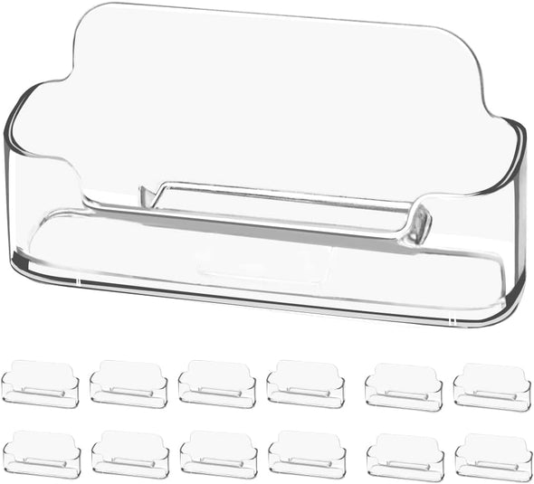 Vrupin 4 Pack Business Card Holder for Desk,Clear Acrylic Business Card Holder Display for Men, Business Card Display Business Card Stand for Exhibition, Home & Office