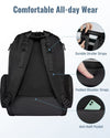 Mancro Diaper Bag Backpack, Multifunctional Dad Diaper Bag with 2 Side Insulated Pockets, Travel Water Resistant Baby Diaper Backpack for Men Women with Stroller Straps, Black