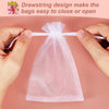 HRX Package 100Pcs White Organza Bags, 4X6 Inch Mesh Bags Drawstring Gift Bags Jewelry Pouches for Candy Wedding Favors Christmas