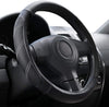 Elantrip Sport Leather Steering Wheel Cover 14 1/2 Inch to 15 Inch Universal, Padded Soft Grip Breathable for Car Truck SUV Jeep, anti Slip Odorless Black