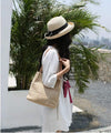 Aphoraeny Straw Beach Bag Buckets Totes Handbag Shoulder Tote Bag Straw Purse Summer Purse Women Summer Handbag