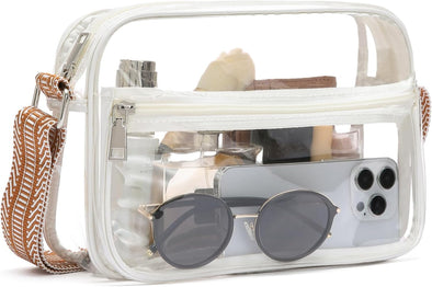 BOSTANTEN Clear Bag for Women Stadium Approved Clear Bags Small Crossbody Purse Trendy for Concerts Sports Events