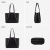 LOVEVOOK Laptop Tote for Women - 15.6 Inch Leather Laptop Bag with Clutch, Large Capacity Office Purse Computer Briefcase for Casual Business Travel, Black