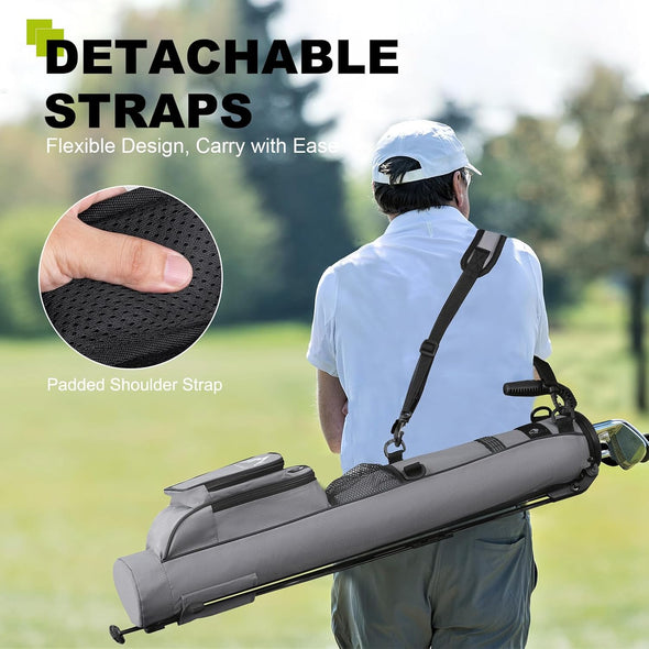 Golf Lightweight Stand Carry Bag– Easy to Carry and Durable Pitch N Putt Golf Bag for the Driving Range, Par 3 and Executive Courses–31.5 Inches Tall