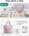 BAGSMART Tote Bag for Women, Tote Shoulder Bag with Laptop Compartment and Zipper Handbag for Travel, Work