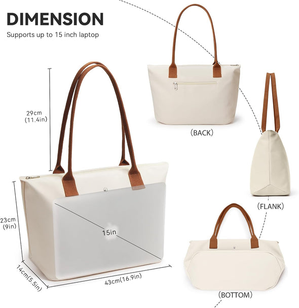 KALIDI Tote Bag for Women Nylon Top-Handle Purse,Shoulder Hobo Handbag with Zipper Leisure Foldable Weekend