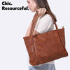 Large Tote Bag for Women Work with Zipper 16L Vegan Leather Ladies Travel Purses and Handbags