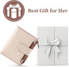 Small Wallet Women RFID Blocking Soft Leather Bifold Compact Card Holder Wallet for Women with Zipper Coin Pocket 4 ID Window