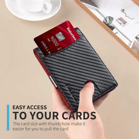 Slim Money Clip Wallets for Men RFID Blocking 11 Card Holder Minimalist Small Leather Bifold Men'S Front Pocket Wallet Gift Box