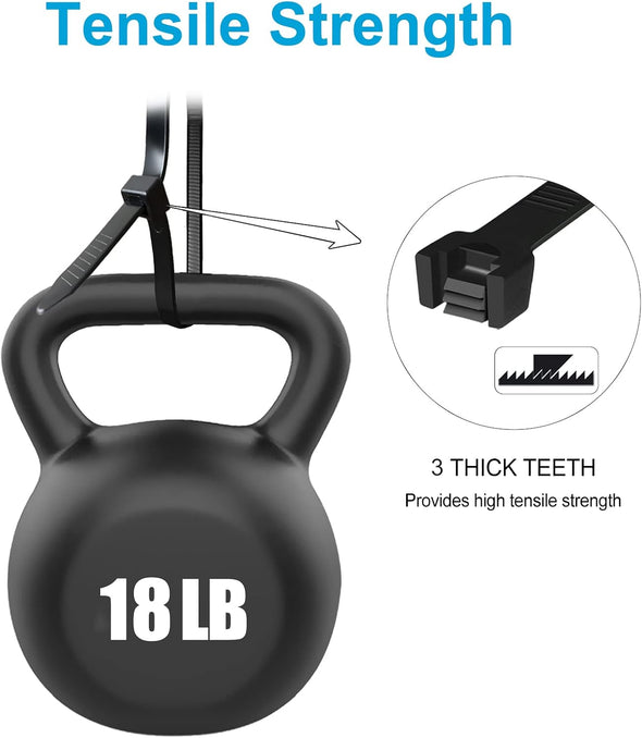 Zip Ties 4 Inch (200 Pack), Small Zip Ties with 18 Lb Tensile Strength, Black, by Tantti Supply