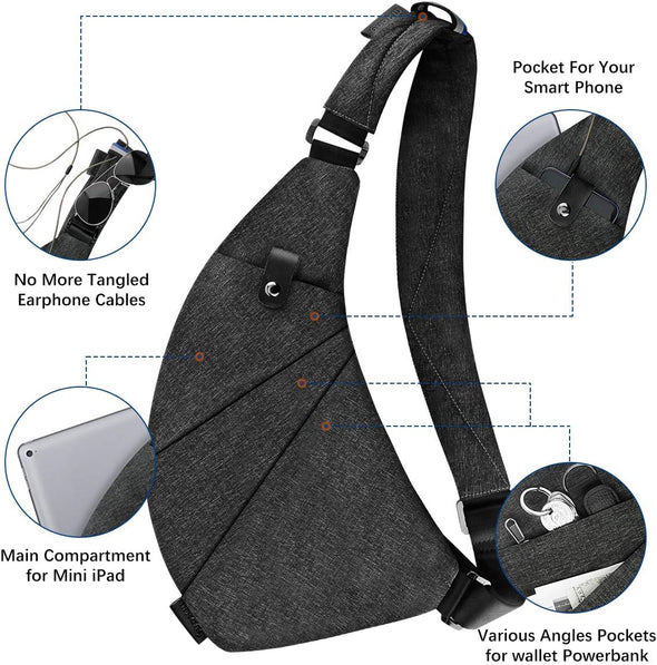 Sling Crossbody Bags Trendy Travel anti Theft Safe Purse Bags for Women Men Waterproof