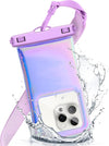 [Floatable Waterproof Phone Pouch Case for Iphone 16 Pro Max/15/14/13/12, IP68 Travel Cellphone Dry Bag Beach Cruise Ship Essentials Bags with Crossbody Lanyard, Iridescent-7″