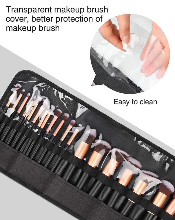 OCHEAL Makeup Brush Holder,Makeup Brush Organizer,Travel Makeup Brushes Bag Cosmetic Bags Pouch for Women Cosmetic Brushes Makeup Artist -Brushes Not Included