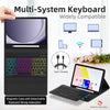 Case with Keyboard for Samsung Galaxy Tab A9 plus 11 Inch (SM-X210/X215/X216/X218),7 Color Rainbow Backlight Detachable USB-C Keyboard Magnetic Case with Pen Slot for Tablet A9+ 5G Black