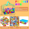 8 Packs 8 Colors Large Toy Storage Bags, Reusable Clear PVC Board Game Storage, Toy Organizers and Storage Bags with Zipper for Building Blocks, Puzzle and Handmade Accessories, Clear Toiletry Bag