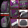 Proetrade Backpack Bookbag for College Sturdy Travel Business Hiking Fit Laptop up to 15.6 Inch Multi Compartment Gifts for Men Women Night Light Reflective (Purple A)