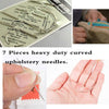Topus Extra Strong Upholstery Repair Sewing Thread Kit and Heavy Duty Household Hand Needles, Including 7 Styles of Leather Canvas Sewing Needles and 3 Rolls Nylon Thread (70 Yard per Roll), 3 Colors