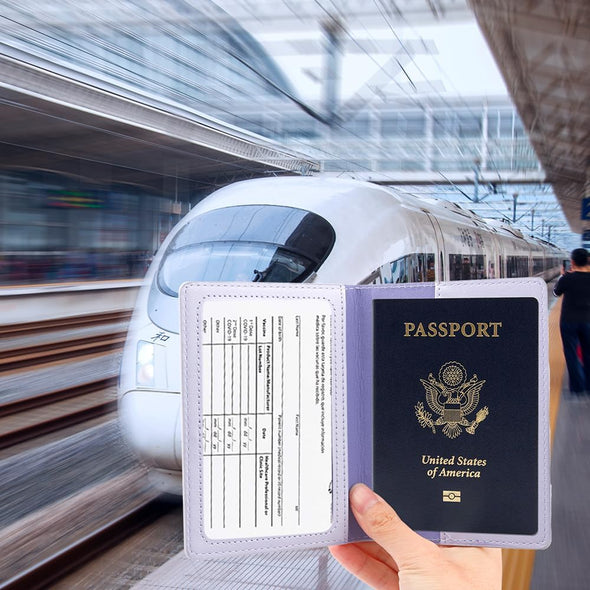 Passport Holder, Passport Holder Women, Passport Covers Travel Must Haves, Travel Passport Wallet for Men, 1 Pack Passport Case Passport Protector for Travel Airport Essentials, Light Purple