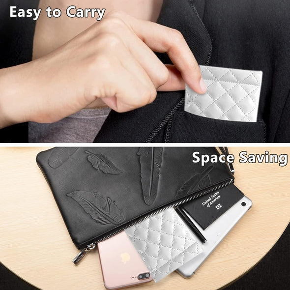 4 Pcs Squeeze Top Sunglass Case with Cleaning Cloth, Soft Leather Eyeglass Case Portable Sunglasses Pouch