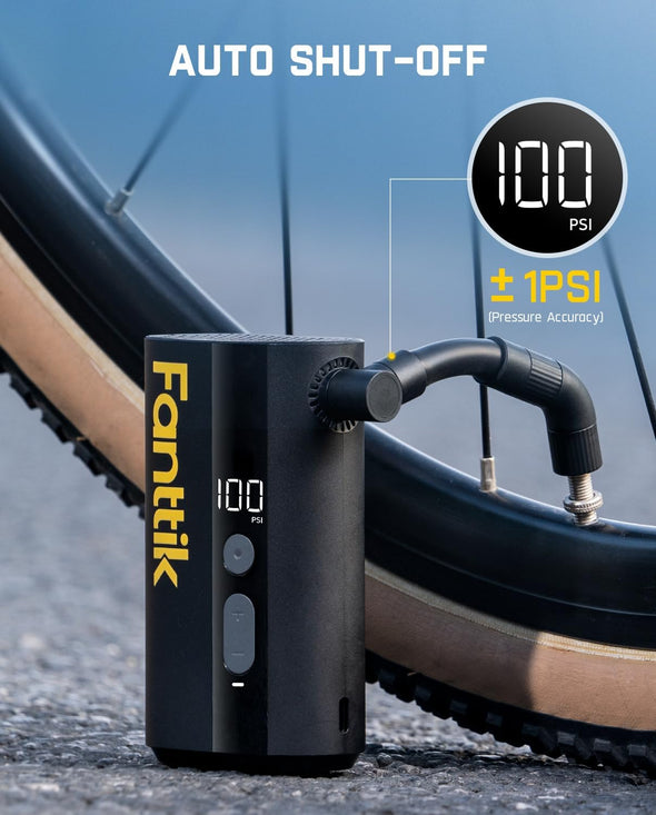 Fanttik X9 Ace Mini Bike Pump, 32S Fast Inflate Bike Pump with Gauge, 150PSI Electric Air Pump with Presta and Schrader Valve, Suitable for Mountain Bike, Road Bike, Electric Bike