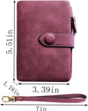 Pofeexio Womens Small Bifold Leather Wallets RFID Ladies Wristlet with Card Slots Id Window Zipper Coin Purse