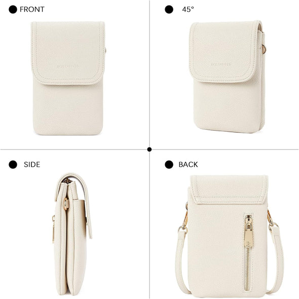 BOSTANTEN Vegan Leather Small Crossbody Bags for Women Designer Cell Phone Bag Wallet Purses Adjustable Strap
