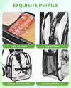 MAY TREE Clear Backpack for Stadium Events, 12X11X5 Inches Small Clear Backpack for Concert Festival Sports Outdoor - Black