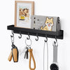 Niffgaff Black Key Holder - Self Adhesive Key Rack with Stainless Steel Hooks for Wall Decor