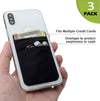 Hoblaze Phone Card Holder Stretchy Lycra Wallet Pocket Credit Card ID Case Pouch Sleeve Adhesive Sticker Compatible with Iphone Samsung Galaxy Android Smartphones - 3Pack Black
