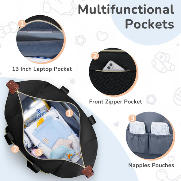diaper bag as travel tote Mellories 4 in 1 Convertible for Baby Boys and Girls - Converts into Diaper Backpack, Baby Tote, Stroller and Crossbody Diaper Bag Womens Away Travel The Double Diaper Tote Le Voyager Diaper Caddy -
