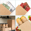 XPCARE 100Pack Brown Paper Bags 8X4.5X10 Inch, Plain Medium Paper Bags with Handles Bulk, Kraft Paper Gift Bag, Retail, Party, Shopping, Favor Bag