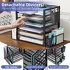 Simple Trending 6 Tier Desk File Organizer, Paper Letter Tray Organizer with File Holder and Pen Container, Black