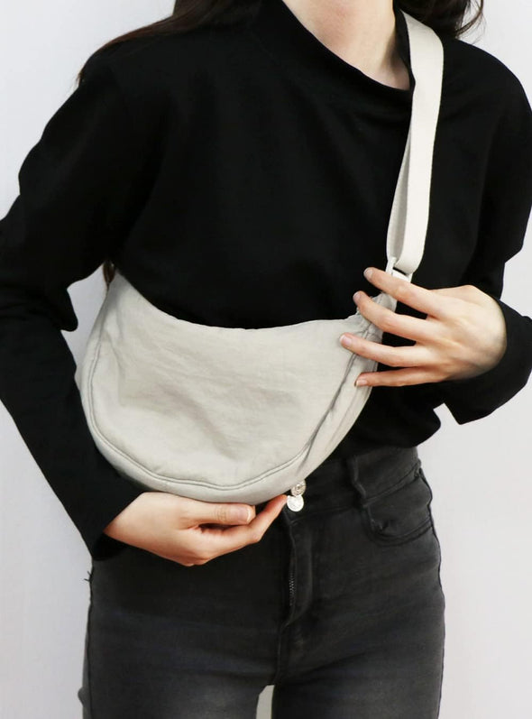 YIKOEE Crescent Bag for Women Men Small Sling Crossbody Bag with Half Moon Shape