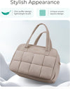 BAGSMART Gym Bag for Women, 29L Puffer Travel Duffle Bag for Travel with Laptop Compartment, Weekender Bags for Women, Carry on Duffel Bag Personal Item Bag, Camel